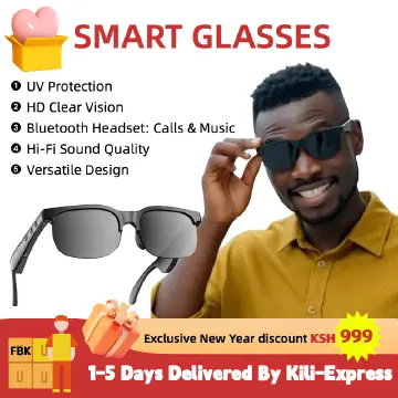 YooType YJ-02 Smart Glasses Wireless Bluetooth 5.3 Calling Music Playback Voice Assistant Built-in Mic Open Ear Speakers IPX4 Waterproof Sunglasses Black